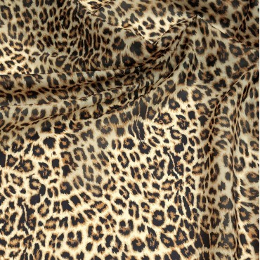 Органза матовая Виола с леопардовым принтом
