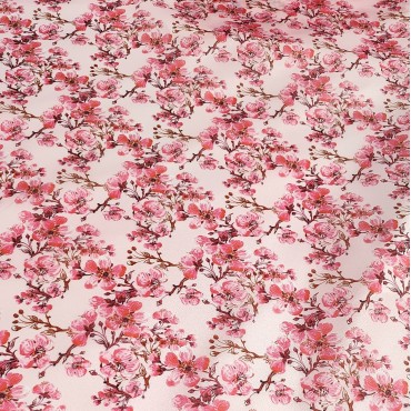 Плотная органза ANGELICA с цветами сакуры