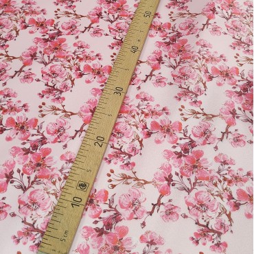 Плотная органза ANGELICA с цветами сакуры