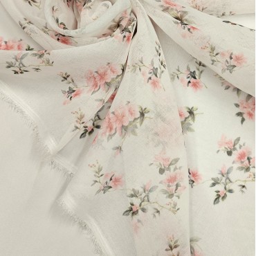 Органза Тори матовая с принтом розочки