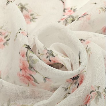 Органза Тори матовая с принтом розочки