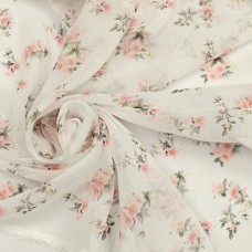 Органза Тори матовая с принтом розочки