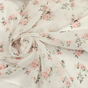 Органза Тори матовая с принтом розочки