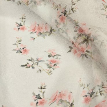 Органза Тори матовая с принтом розочки