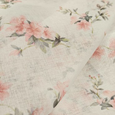 Органза Тори матовая с принтом розочки