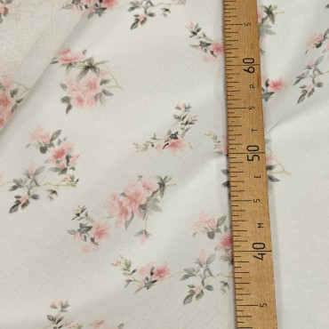 Органза Тори матовая с принтом розочки