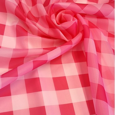 Органза матовая Виола клетка в стиле Барбикор