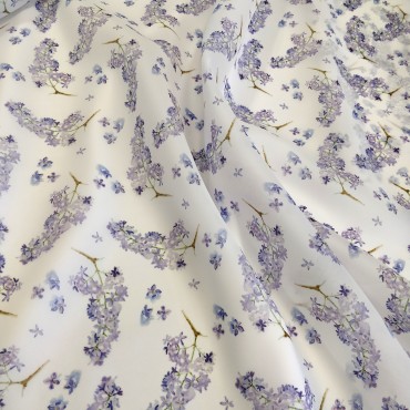 Органза матовая Виола с рисунком сирени