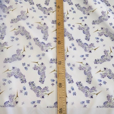 Органза матовая Виола с рисунком сирени