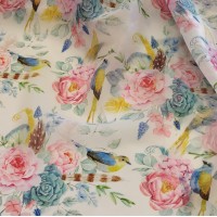 Органза матовая Виола с принтом Пионы