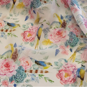 Органза матовая Виола с принтом Пионы