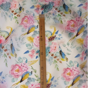 Органза матовая Виола с принтом Пионы