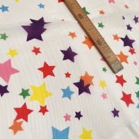 Органза матовая Виола цветные звёздочки 100 см