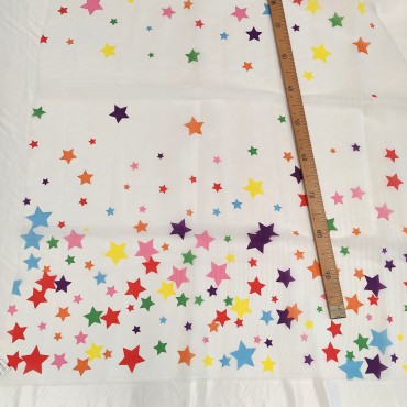 Органза матовая Виола цветные звёздочки 100 см