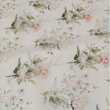 Органза матовая Виола с цветочным принтом розы ver.0.1.100 см