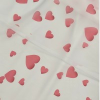 Органза матовая Виола с принтом сердечки крупные УЦЕНКА