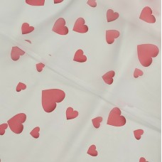 Органза матовая Виола с принтом сердечки крупные УЦЕНКА