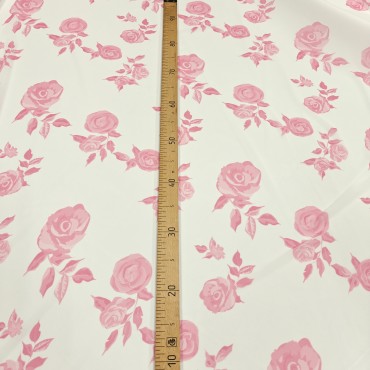 Плотный стрейч атлас Amerikan saten likra с красивым принтом из роз