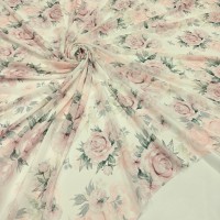 Шифон Romy с принтом акварельные пионы