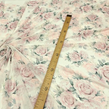 Шифон Romy с принтом акварельные пионы