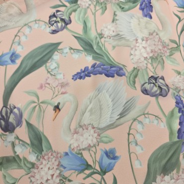 Шифон Romy с цветочным принтом и лебедем