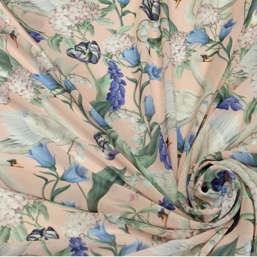 Шифон Romy с цветочным принтом и лебедем