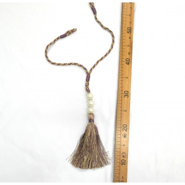 Подхват для штор (кисти) - цвет бледно фиолетовый с золотом