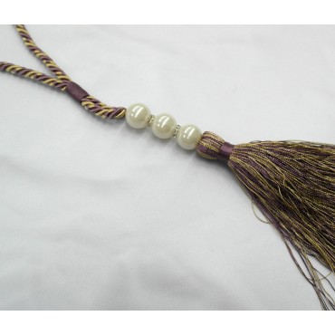 Подхват для штор (кисти) - цвет бледно фиолетовый с золотом