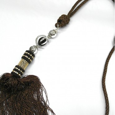 Подхват для штор (кисти) - цвет коричневый с золотом