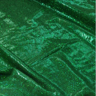 Трикотаж голограмма зеленая пыль