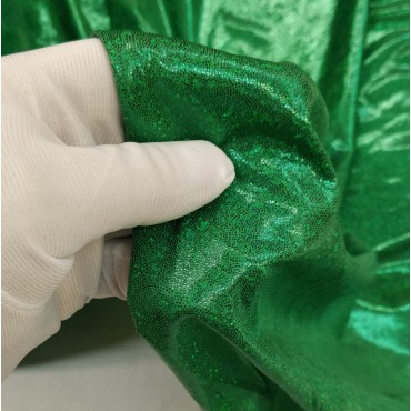 Трикотаж голограмма зеленая пыль