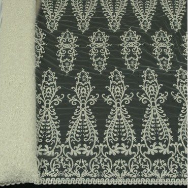 Кружевное расшитое полотно айвори цвет