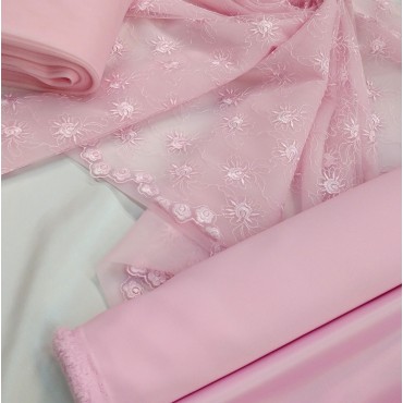 Кружевное полотно розовый цвет