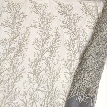 Кружевное полотно расшитое бисером ОСТАТОК 1,40м