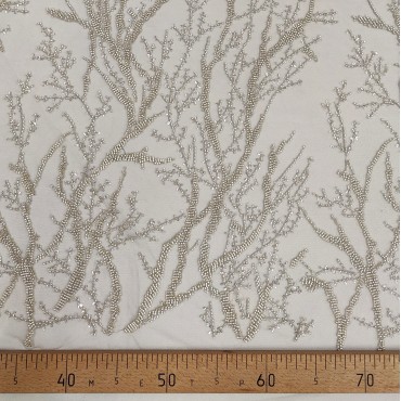 Кружевное полотно расшитое бисером ОСТАТОК 1,40м
