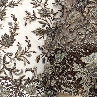 Кружевное полотно расшитое бисером