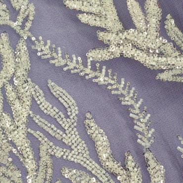 Кружевное полотно расшитое бисером и пайетками