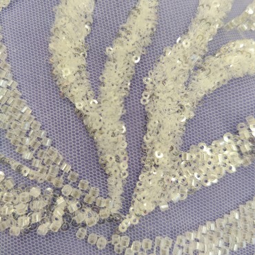 Кружевное полотно расшитое бисером и пайетками