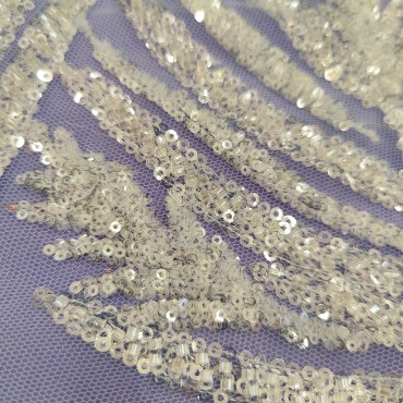 Кружевное полотно расшитое бисером и пайетками