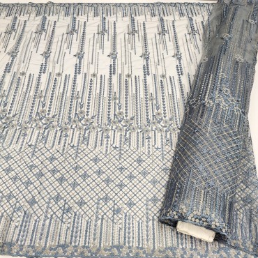 Кружевное полотно голубой цвет