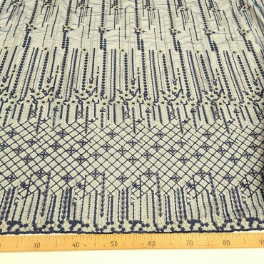 Кружевное полотно темно синий цвет