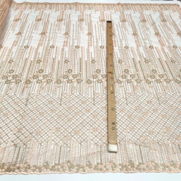 Кружевное полотно персиковый цвет