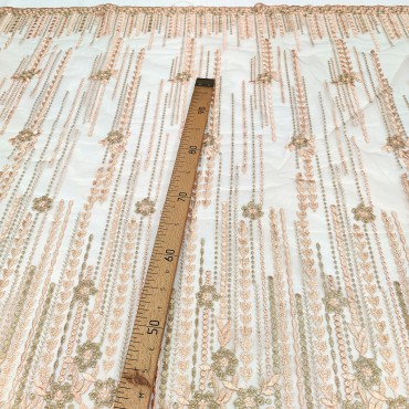 Кружевное полотно персиковый цвет