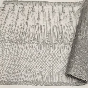 Кружевное полотно серебряный цвет