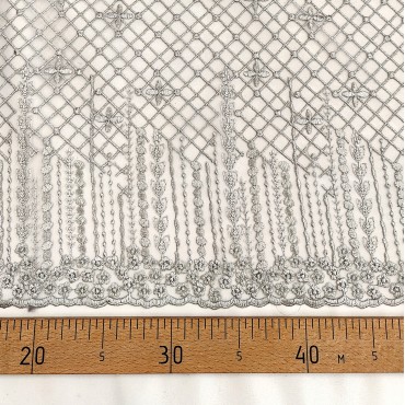 Кружевное полотно серебряный цвет