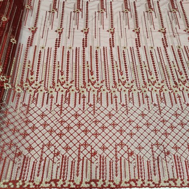 Кружевное полотно винный цвет