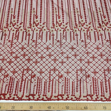 Кружевное полотно винный цвет