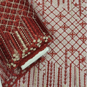 Кружевное полотно винный цвет