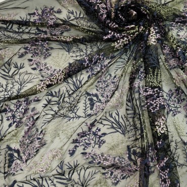 Кружевное полотно ажурные веточки