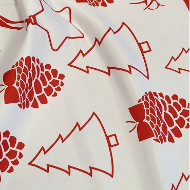 Атлас матовый Абрахам новогодний принт с оленями